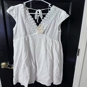 Hem and Thread Lace Detail Dress